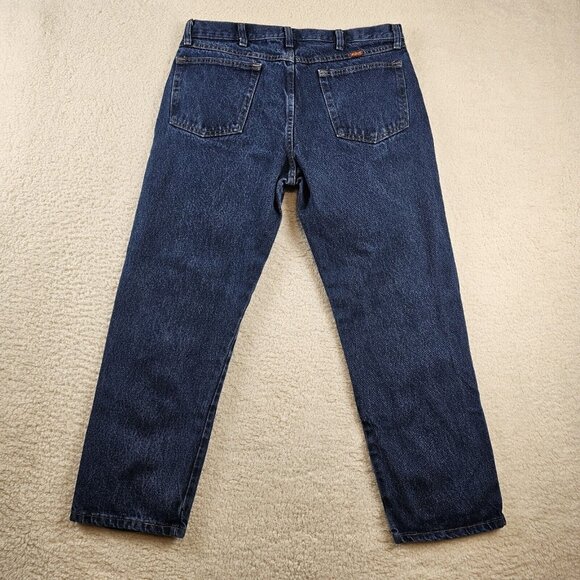 Rustler Jeans Men's 36x29 Blue Dark Wash Regular Fit Straight Leg Heavyweight - Picture 2 of 13